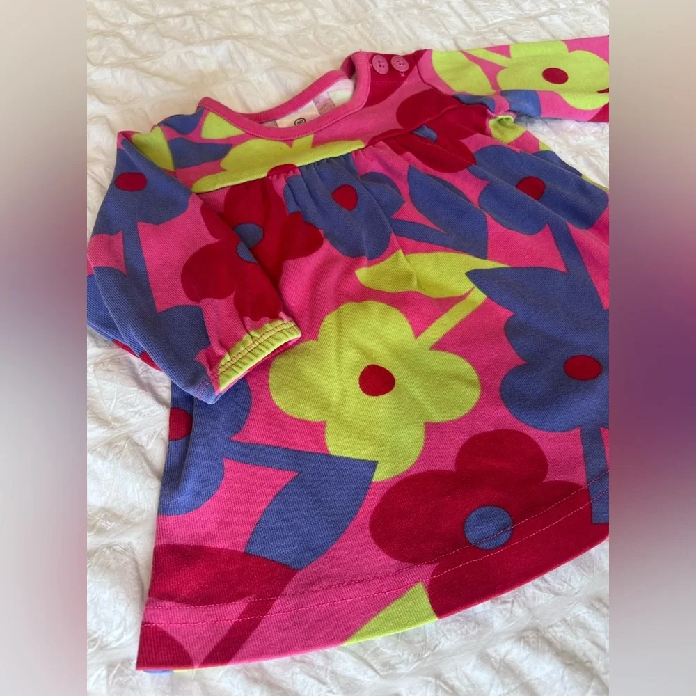 Hanna Andersson Colorful Floral Baby Dress Size 3-6M - Picture 5 of 5